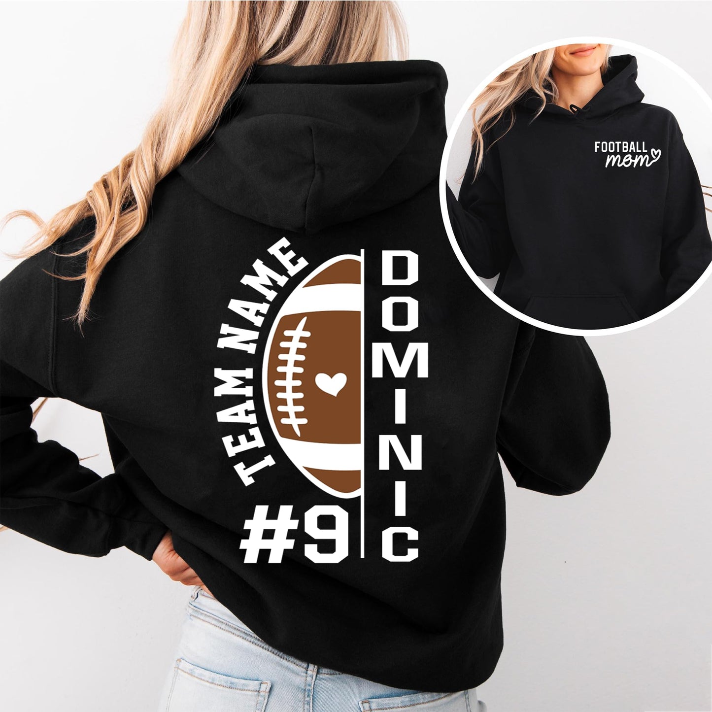 Personalized Football Mom Shirt with Kids Names and Jersey Number, Custom Football Mama Shirt, Women Sport Shirts