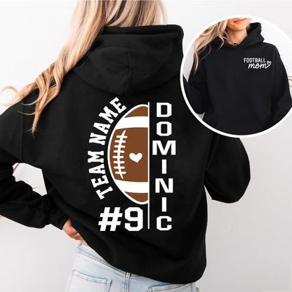 Personalized Football Mom Shirt with Kids Names and Jersey Number, Custom Football Mama Shirt, Women Sport Shirts