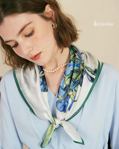 Saiusloa Neck Scarf For Womens Silky Head Scarves Hair Bandanas Square Scarf Fashion Accessories lightweight