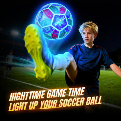 Rechargeable Light Up Soccer Ball Size 5 Tri-Color Glow in Dark