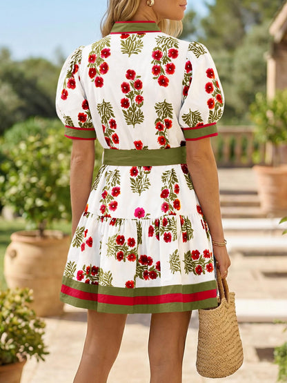 Wenrine Womens Summer Floral Mini Dress