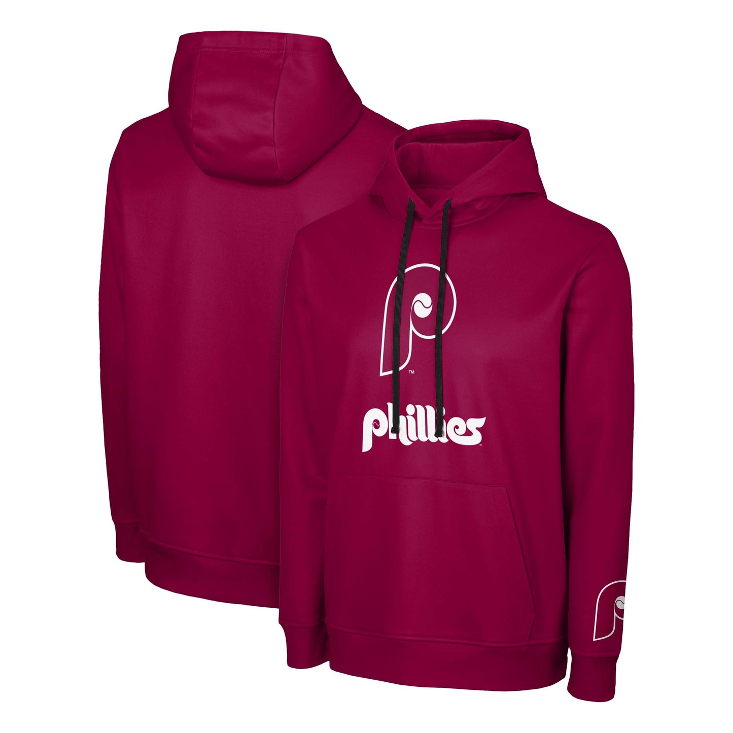 FOCO MLB Men's Official Cooperstown Primary Logo Wordmark Polyester Pullover Hoodie Sweatshirt
