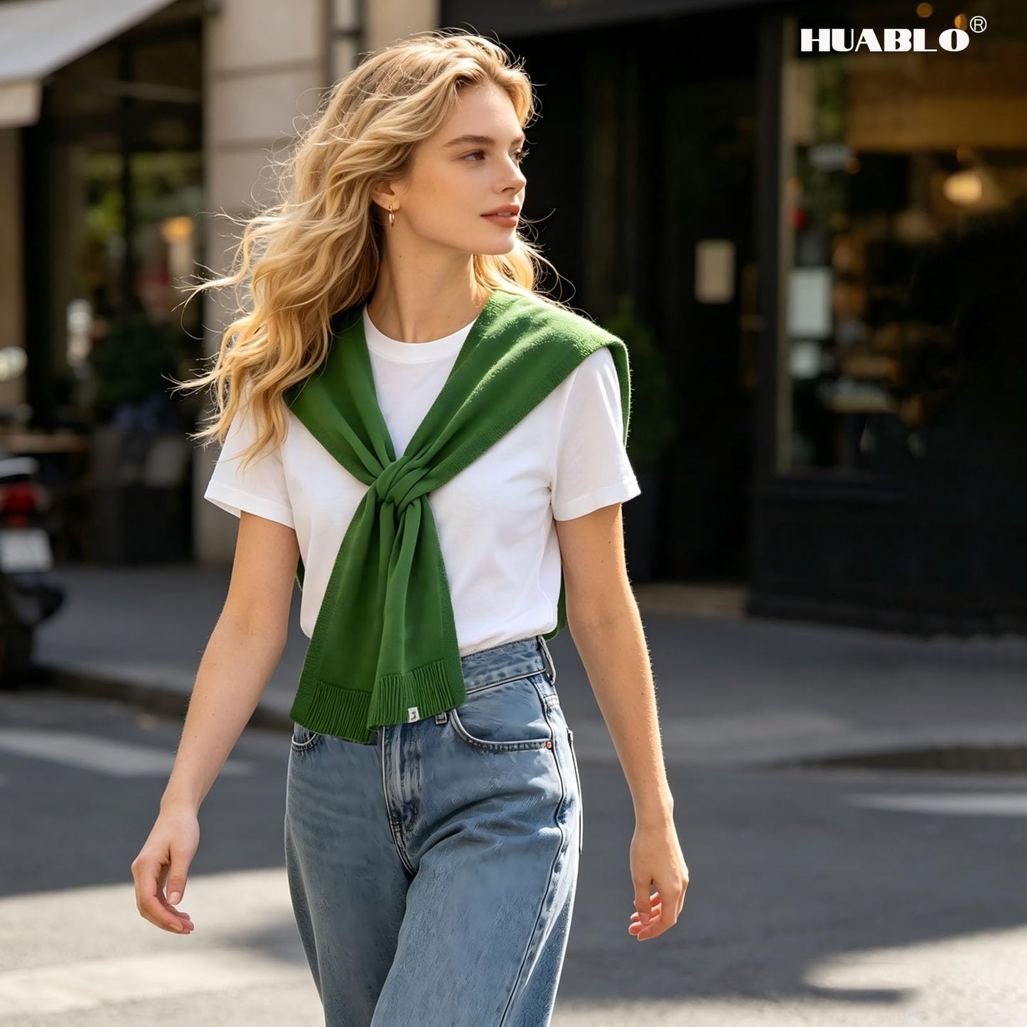 huablo Women's Fashion Knitted Shawl