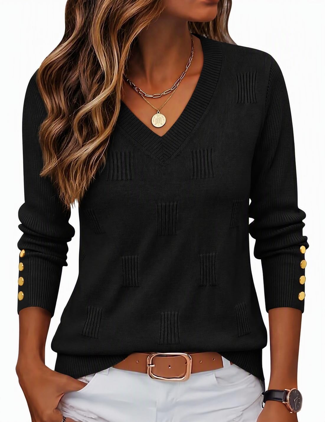 Zeagoo Womens V Neck Sweaters