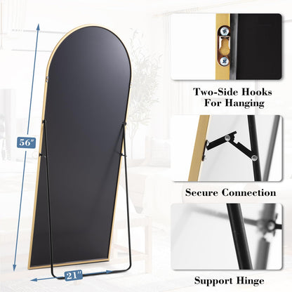 DUMOS 59"x16" Arched Full Length Mirror with Stand