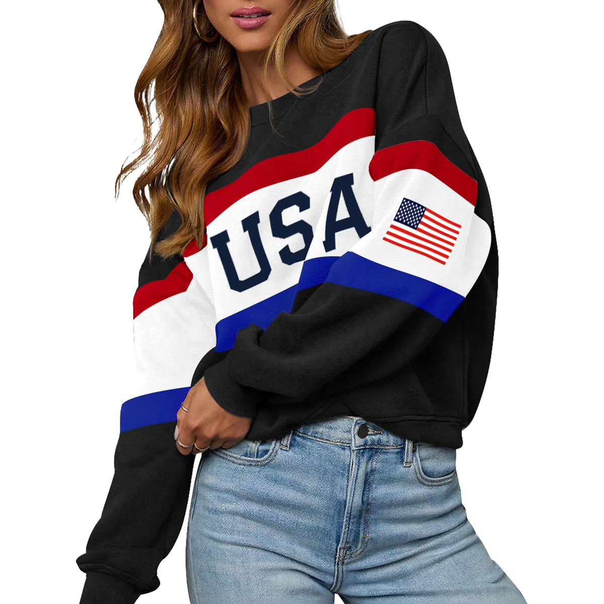 LEEDYA Women USA Sweatshirt