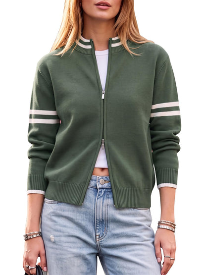EXLURA Women Long Sleeve Zip Up