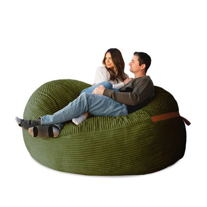 Big Joe Fuf 7Ft Giant Foam Bean Bag Chair, Oversized Couch with Removable Cover for Kids, Teens, Adults, Fog Lenox, Durable Woven Polyester, 7 Foot