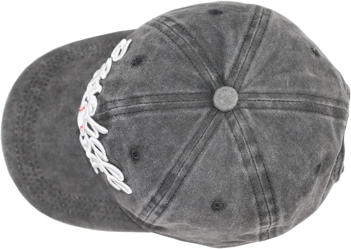 Distressed Baseball Mom Dad Hat for Women, Adjustable Washed Embroidered Baseball Cap for Mama