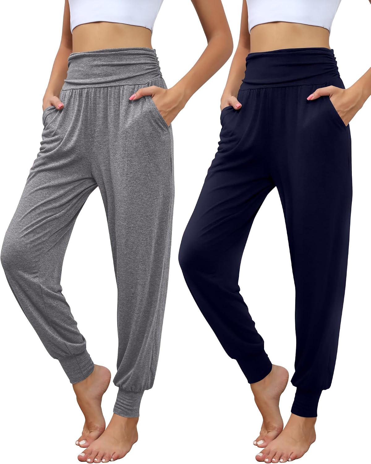 Locoowai 2 Pack Women's Yoga Sweatpants with Pockets