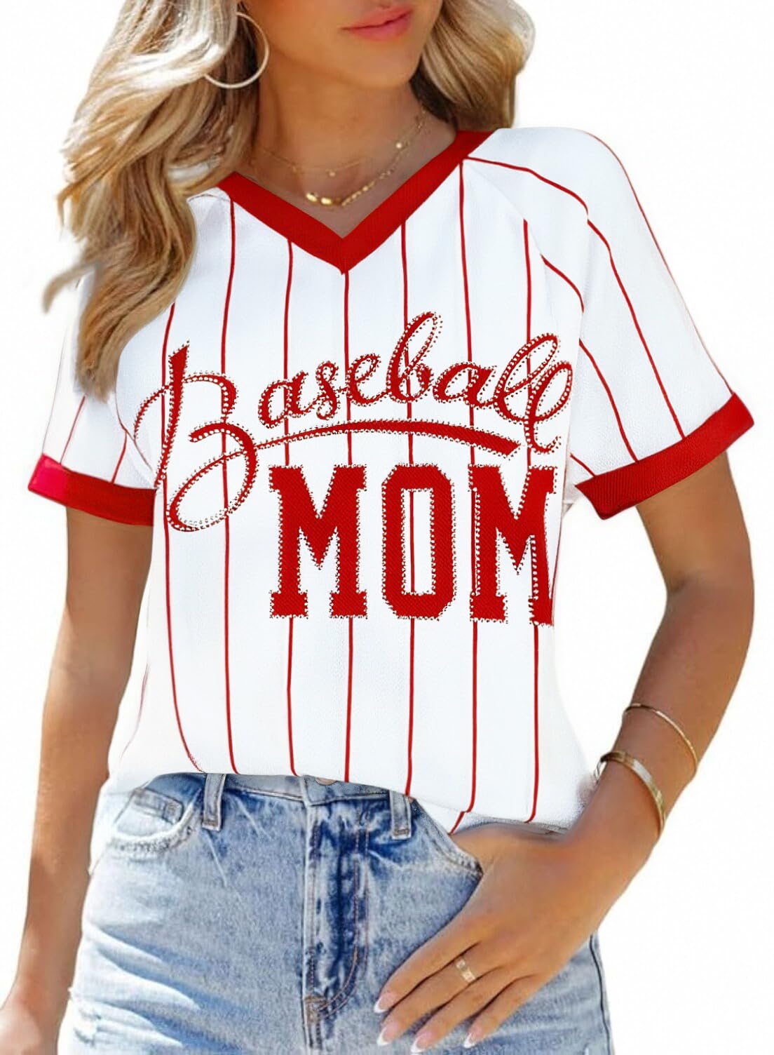 Baseball Shirt Women Baseball Mom Shirts Baseball Game Day Top
