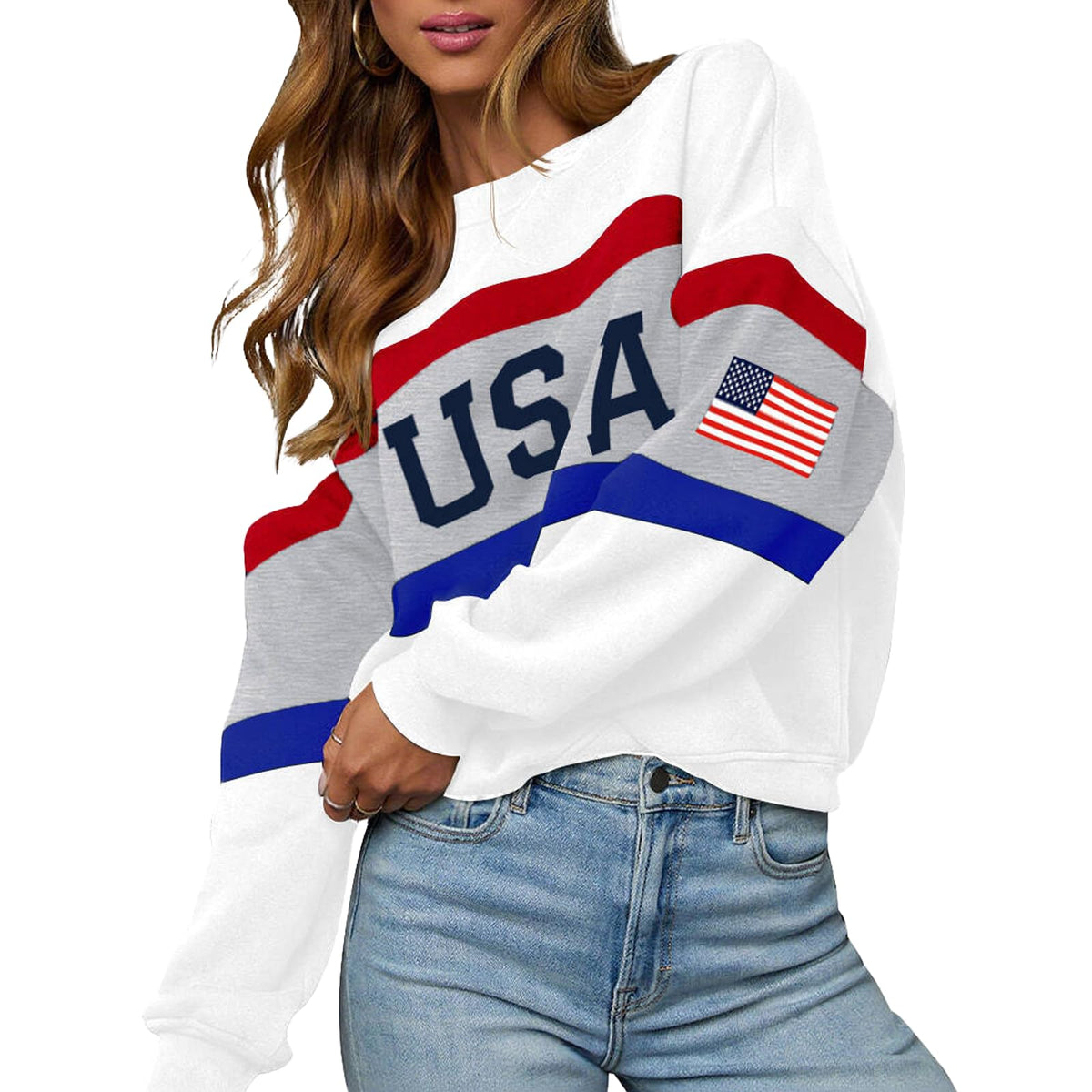 LEEDYA Women USA Sweatshirt