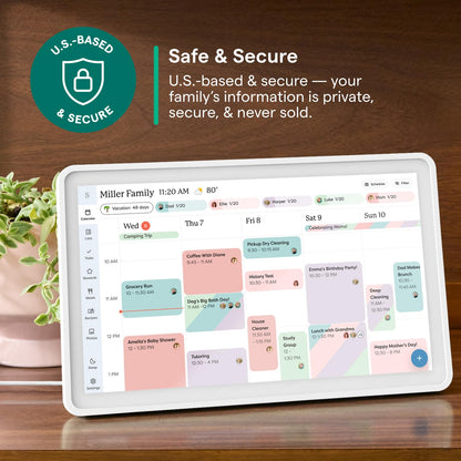 Skylight Calendar: 15-inch Wall Planner Digital Calendar & Chore Chart, Smart Touchscreen Interactive Display for Family Schedules – Wall Mount Included, Great for Organizing Your 2026 Calendar