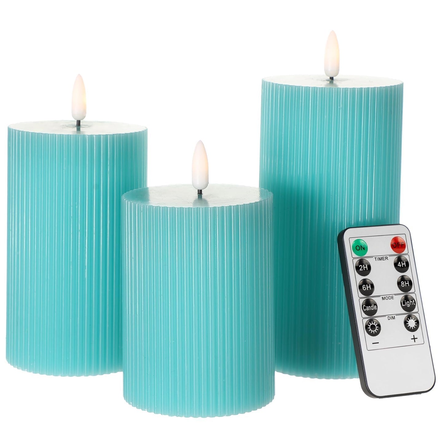ANGELLOONG Gold Candles for Bathroom Decor, Glass Flameless Candles with Remote, Battery Operated LED Pillar Fake Candles with Timer for Christmas Home Fireplace Mantle Fall Decor