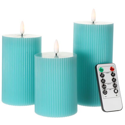 ANGELLOONG Gold Candles for Bathroom Decor, Glass Flameless Candles with Remote, Battery Operated LED Pillar Fake Candles with Timer for Christmas Home Fireplace Mantle Fall Decor