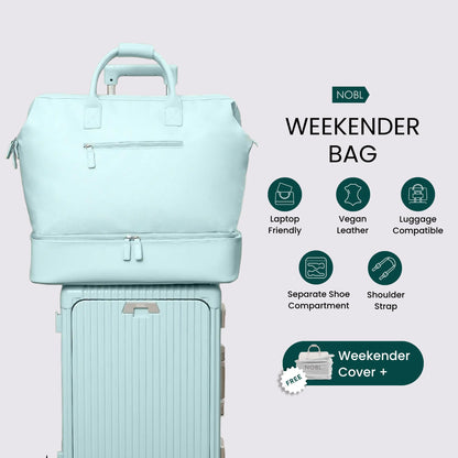Nobl Travel Weekender Bag for Women & Men, Large Carry-On Duffel, Hot Pink