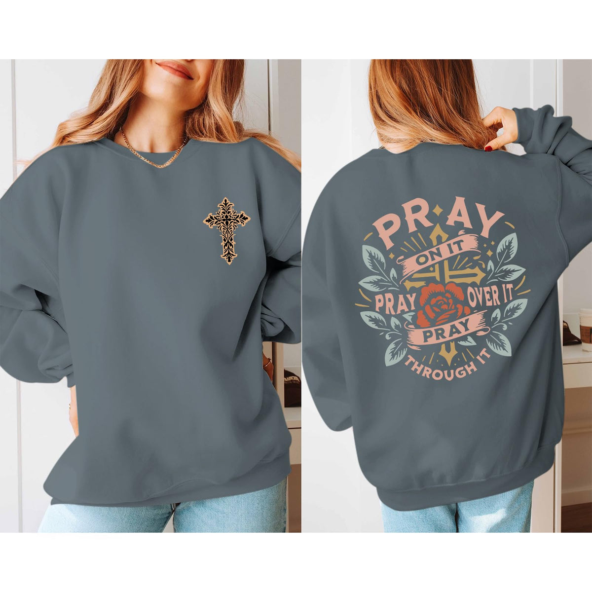 Pairxily Christian Crewneck Sweatshirts for Women Pray Bible Verse