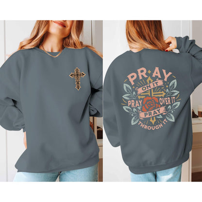 Pairxily Christian Crewneck Sweatshirts for Women Pray Bible Verse