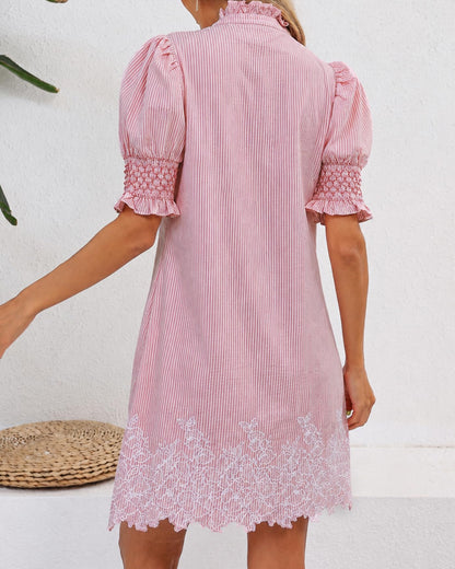 YEXPINE Women's Summer Embroidered Mini Dress