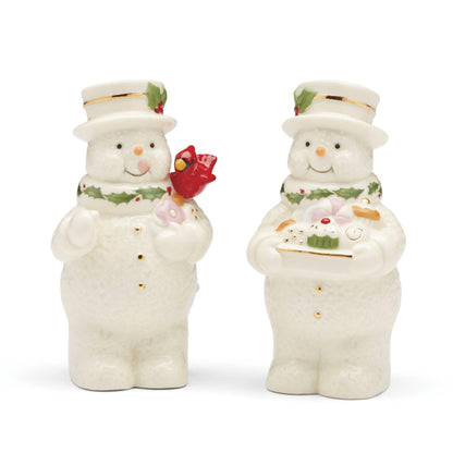 Lenox Figurine, Happy Holly Days North Pole Snowman Light-Up Figurine, Christmas Decorations, Christmas Decor Indoor, Snowman Design (Ivory, 1 Piece, 7.75-Inch Height) 2 AAA Batteries Not Included