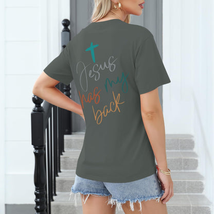 Tuislay Christian Shirts for Women Jesus Has My Back