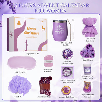 Advent Calendar 2026 for Women, 24 Days of Christmas Countdown Spa Gifts