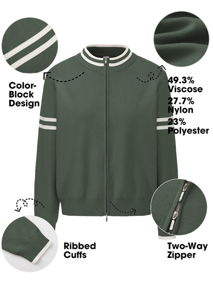EXLURA Women Long Sleeve Zip Up