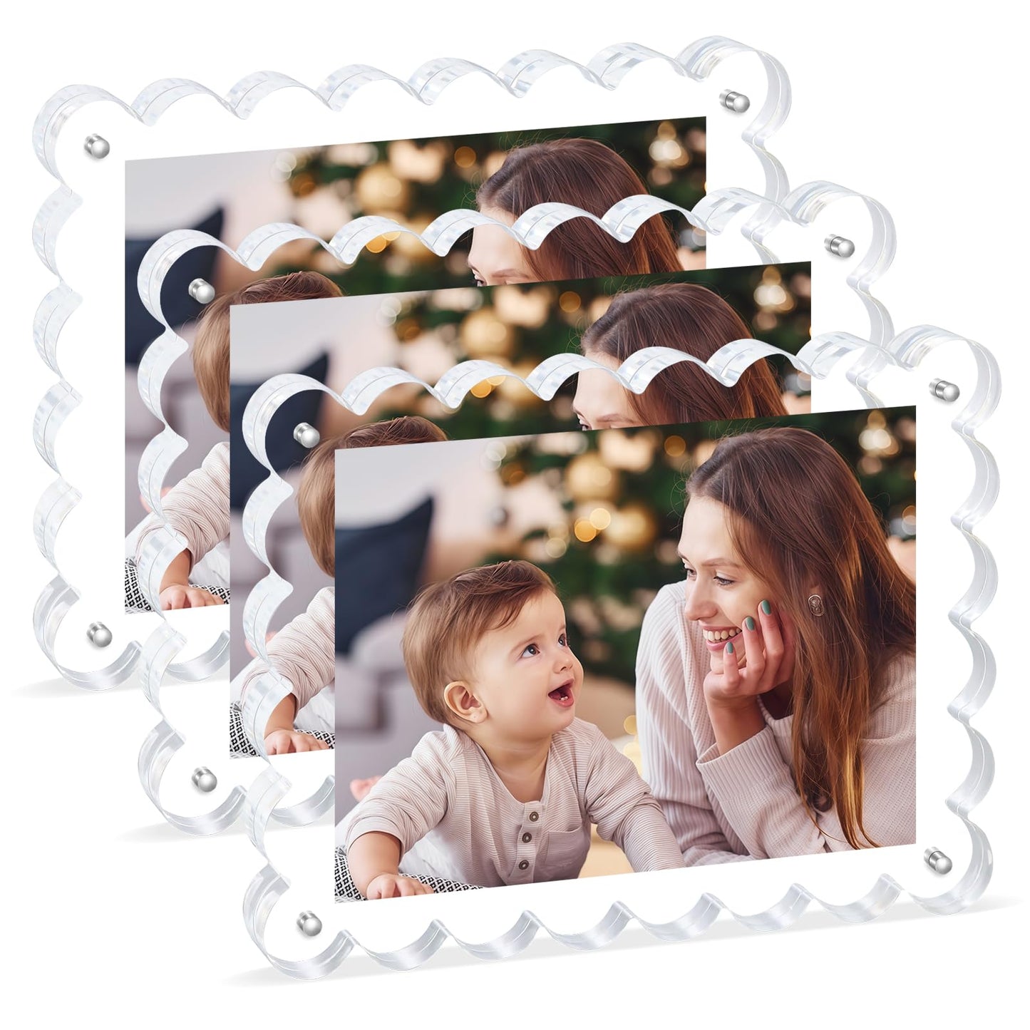 Chivalral 3 Pack 4x6 Acrylic Picture Frame, Double-Sided Tabletop Display