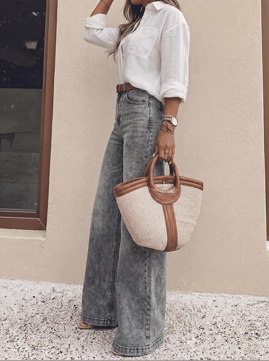 Women's High Waisted Wide Leg Jeans