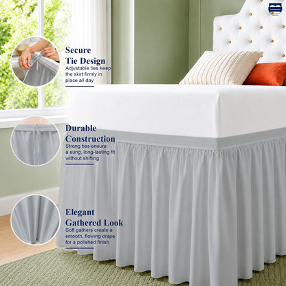 Cottingon Dorm Room Bed Skirt Twin XL, White Microfiber Dust Ruffle, 32 Inch Drop, Fits Standard College Beds 39 x 80, Under Bed Storage Cover, College Dorm Room Essentials, Back to School Bedding
