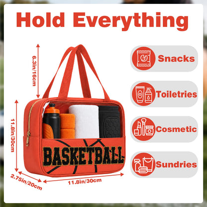 Baseball Mom Essentials Baseball Team Gifts Makeup Cosmetic Bag Clear Chenille Letter Zipper Pouch Stuff Sport Portable Travel Case