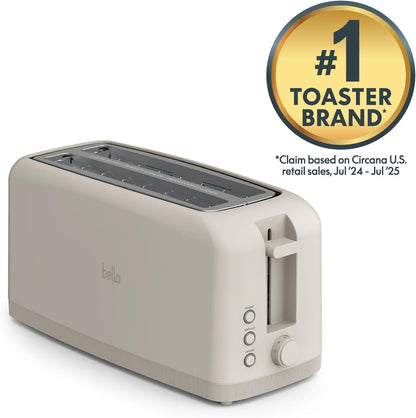 bella 2 Slice Slim Toaster, Fits-anywhere™ Kitchenware, 6 Setting Shade Control with Reheat & Cancel Buttons, Fits sourdough, 10” Long Slot, Anti Jam & Auto Shutoff, 900 Watt, Blossom