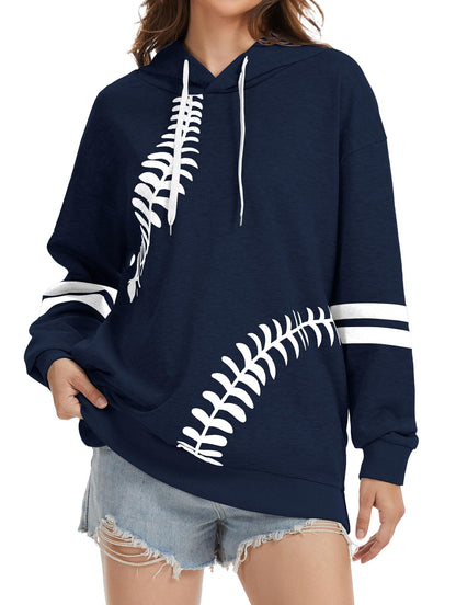 Womens Baseball Hoodie Casual Long Sleeve Baseball Mom Sweatshirt