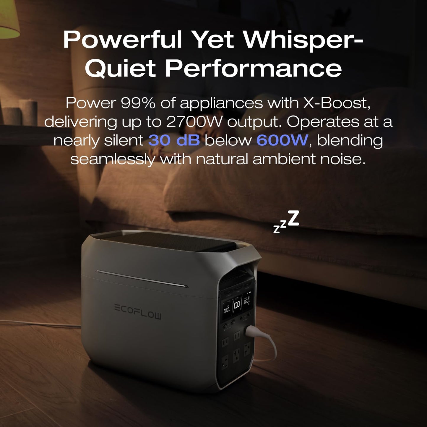 EF ECOFLOW Portable Power Station DELTA 3 Classic, 1024Wh LiFePO4 Battery, 1800W AC/100W USB-C Output, 1 Hr Fast Charge, Solar Generator for Home Backup, Camping & RVs (Solar Panel Optional)