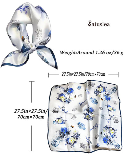 Saiusloa Neck Scarf For Womens Silky Head Scarves Hair Bandanas Square Scarf Fashion Accessories lightweight