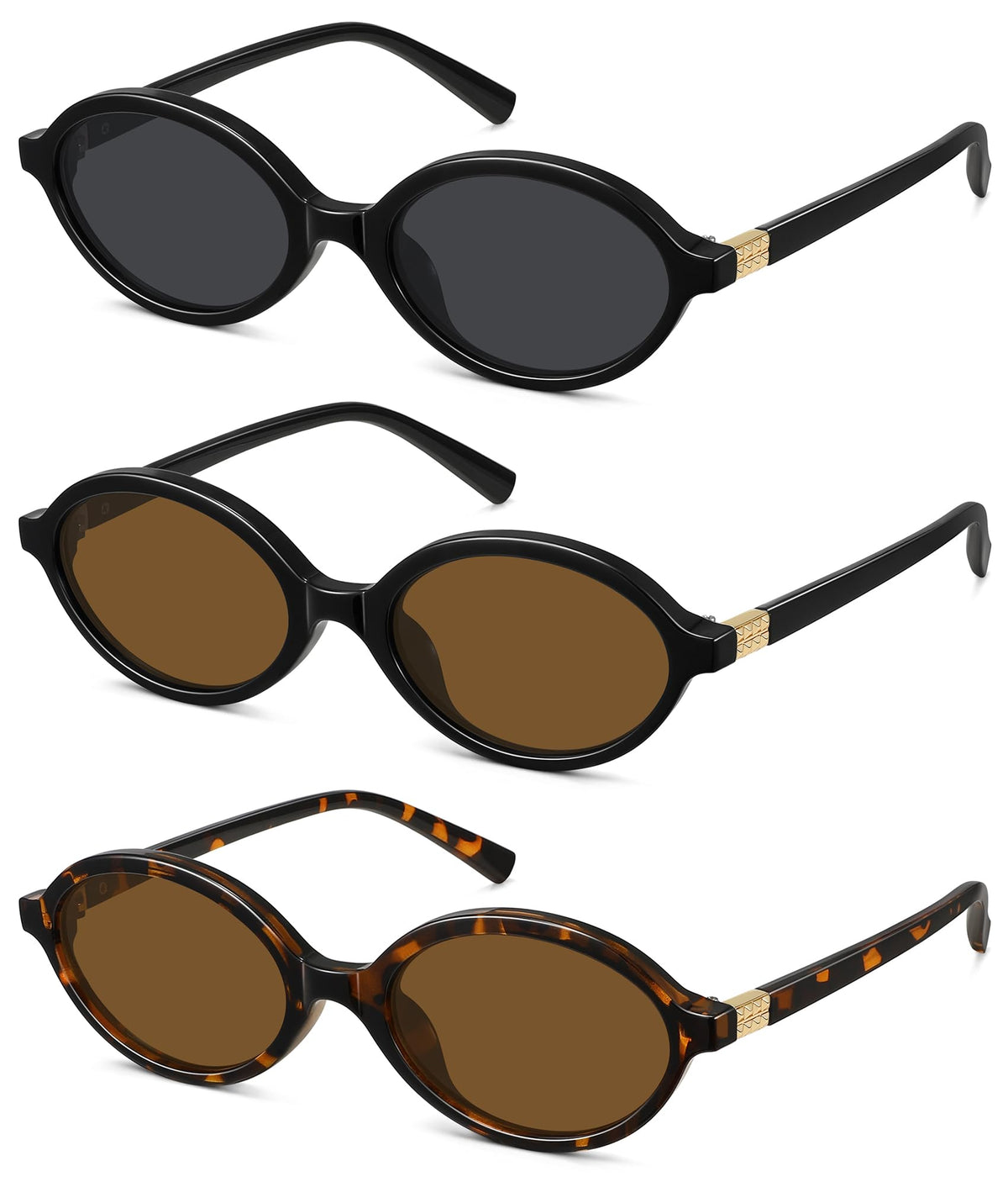 WOWSUN Retro Oval Sunglasses for Women,Slim 90s Vintage Fashion Shades