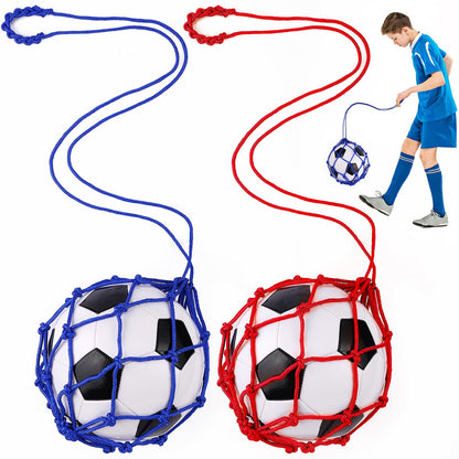 TOBWOLF Football Kick Trainer, Soccer Return Trainer Net Fits Ball Size 3, 4, 5, Hands-Free Soccer Kick Throw Training Aid