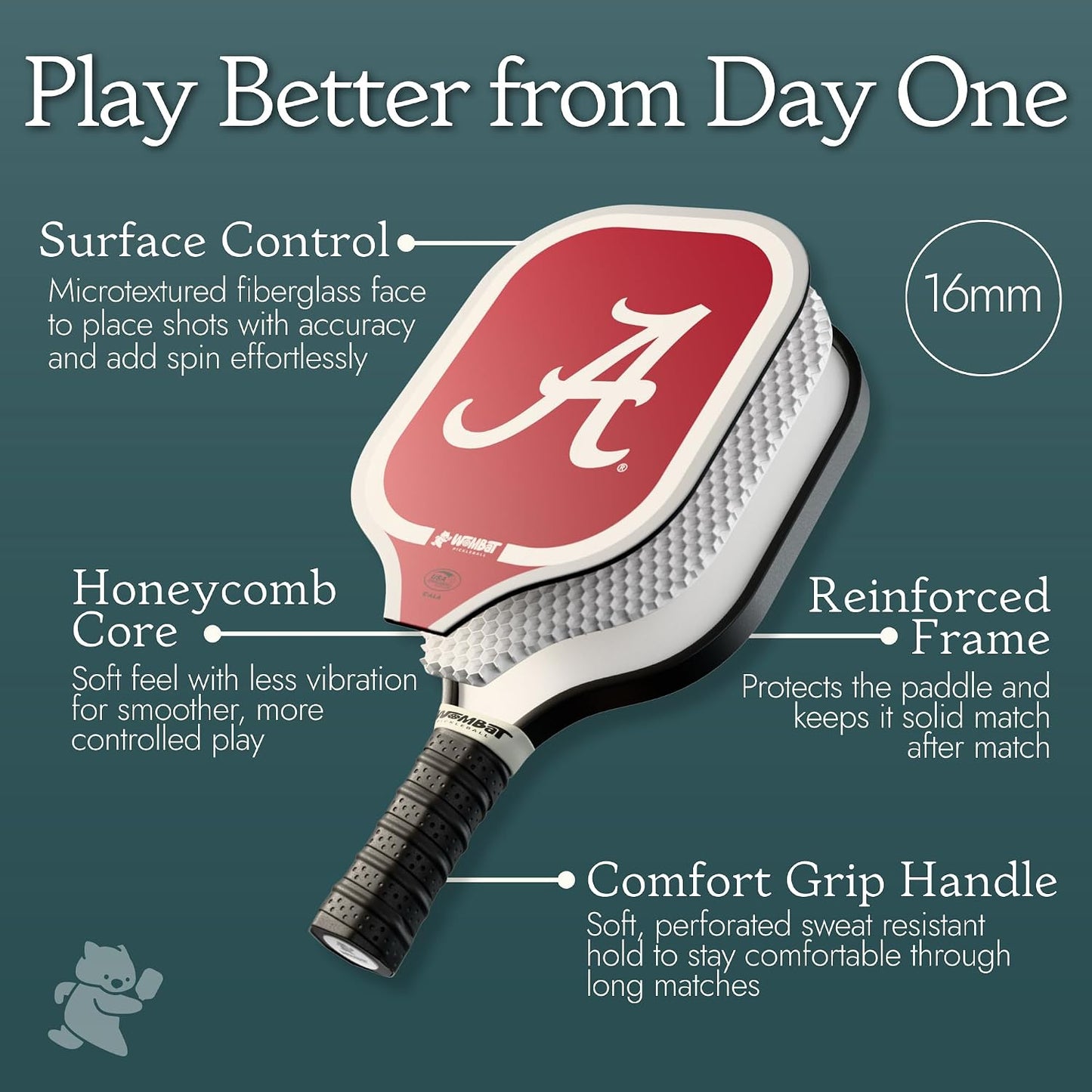 Officially Licensed College Pickleball Racquet