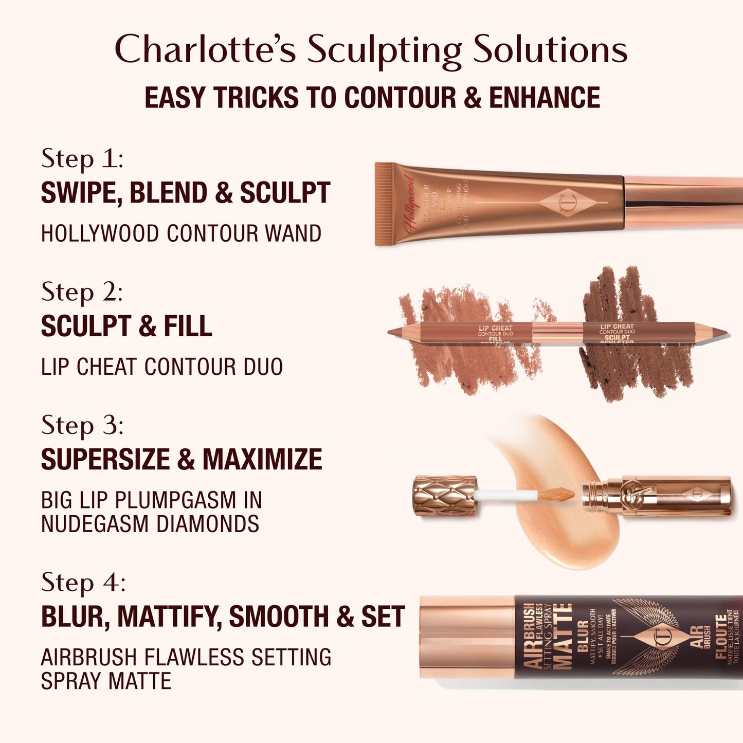 Charlotte Tilbury Big Lip Plumpgasm Lip Gloss - Gift Set Essential - Hydrating Plumper with Hyaluronic Acid & Heat + Ice Technology - Perfect for Pairing with Makeup Favorites