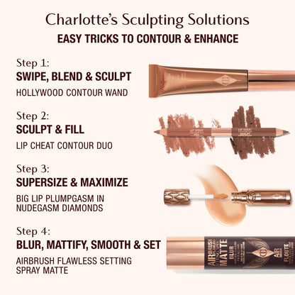 Charlotte Tilbury Big Lip Plumpgasm Lip Gloss - Gift Set Essential - Hydrating Plumper with Hyaluronic Acid & Heat + Ice Technology - Perfect for Pairing with Makeup Favorites