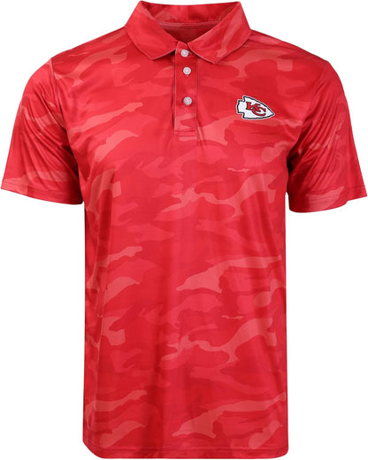 FOCO Men's NCAA College Team Logo Camo Color Polyester Polo Short Sleeve Shirt