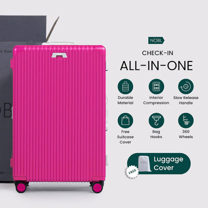 Nobl Travel Large Zipperless Aluminum Frame Hard Shell Checked Suitcase