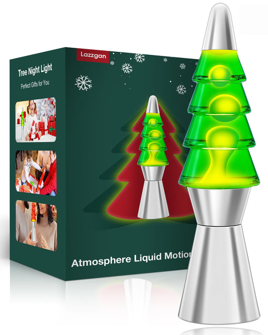 Christmas Tree Liquid Motion Lamp,for Mother's Day/Mom Gifts,14.5 inches Table Lamp Christmas Indoor Decorations for Adults and Kids, Mood Lighting Home Decor Lav Night Light