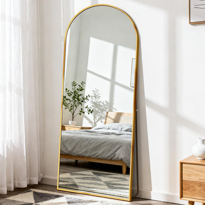 DUMOS 59"x16" Arched Full Length Mirror with Stand