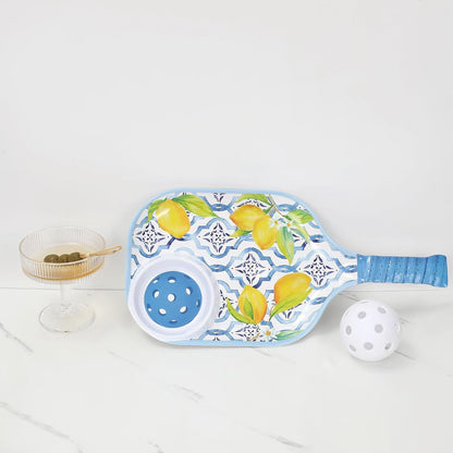 UPware Lovely Lemon Melamine Chip and Dip Snack Tray