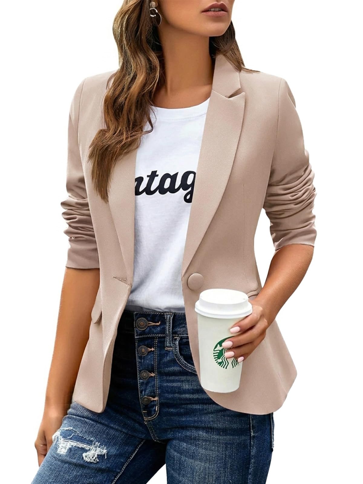 huatandis Women's Business Casual Blazer