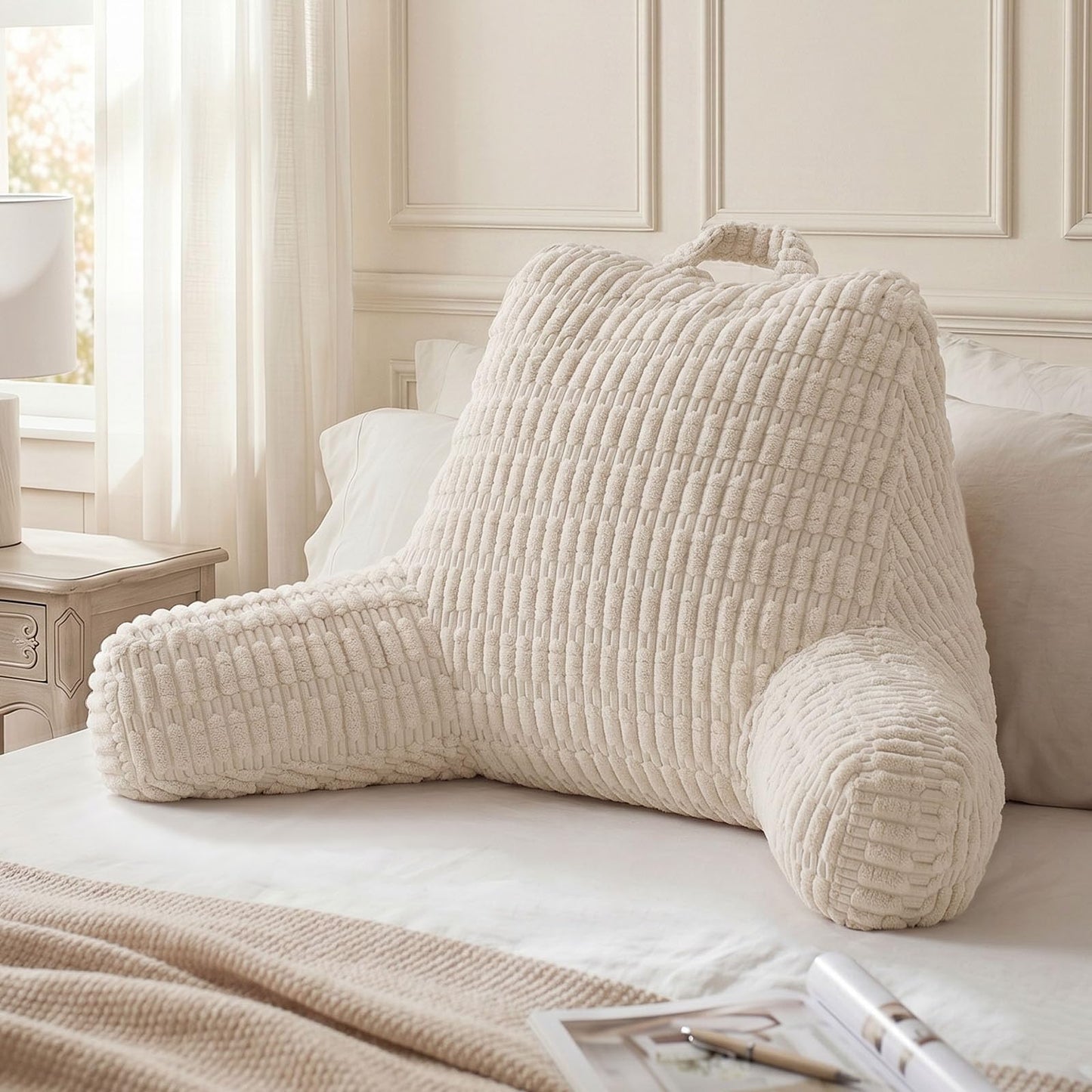 Blissful Diary Reading Pillow, Backrest Pillow with Shredded Memory Foam