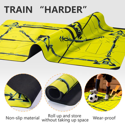 Soccer training mat,Soccer training equipment accessories for All Ages to Improve Speed Strength Agility and Coordination,Anti-Slip/Silent Mat