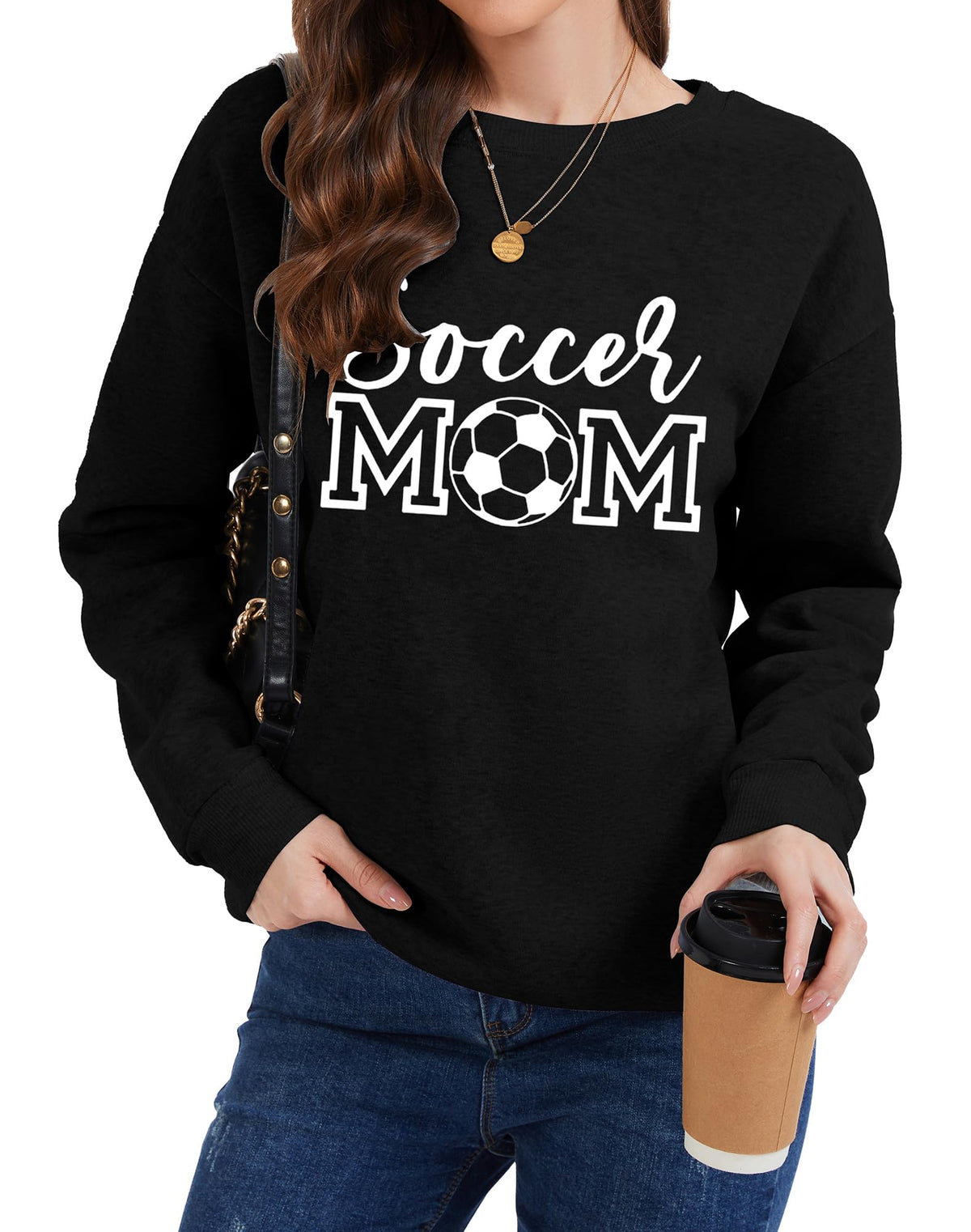 Womens Soccer Mom Sweatshirt Soccer Graphic Shirts Football Outfits
