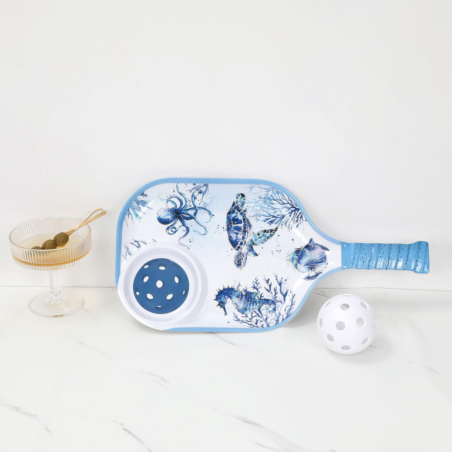 UPware Lovely Lemon Melamine Chip and Dip Snack Tray